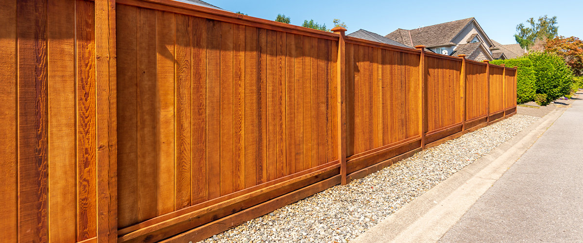 Orange hue wood fence